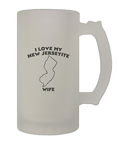 I-Love-My-New-Jerseyite-Wife-NJ-16-Oz-Frosted-Glass-Stein-Beer-Mug-0 ... image