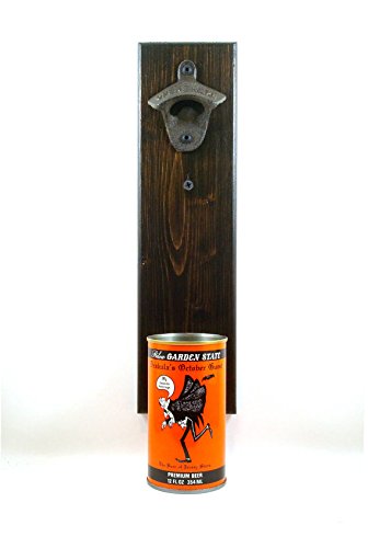 Wall Mounted Bottle Opener with Vintage Pocono Mountain Pheasant Beer Can Cap Catcher 